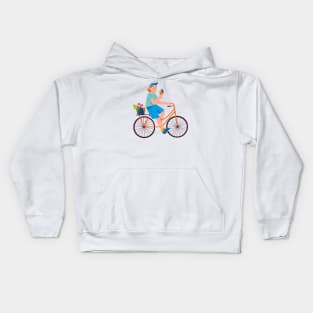 Cyclist with icecream Kids Hoodie